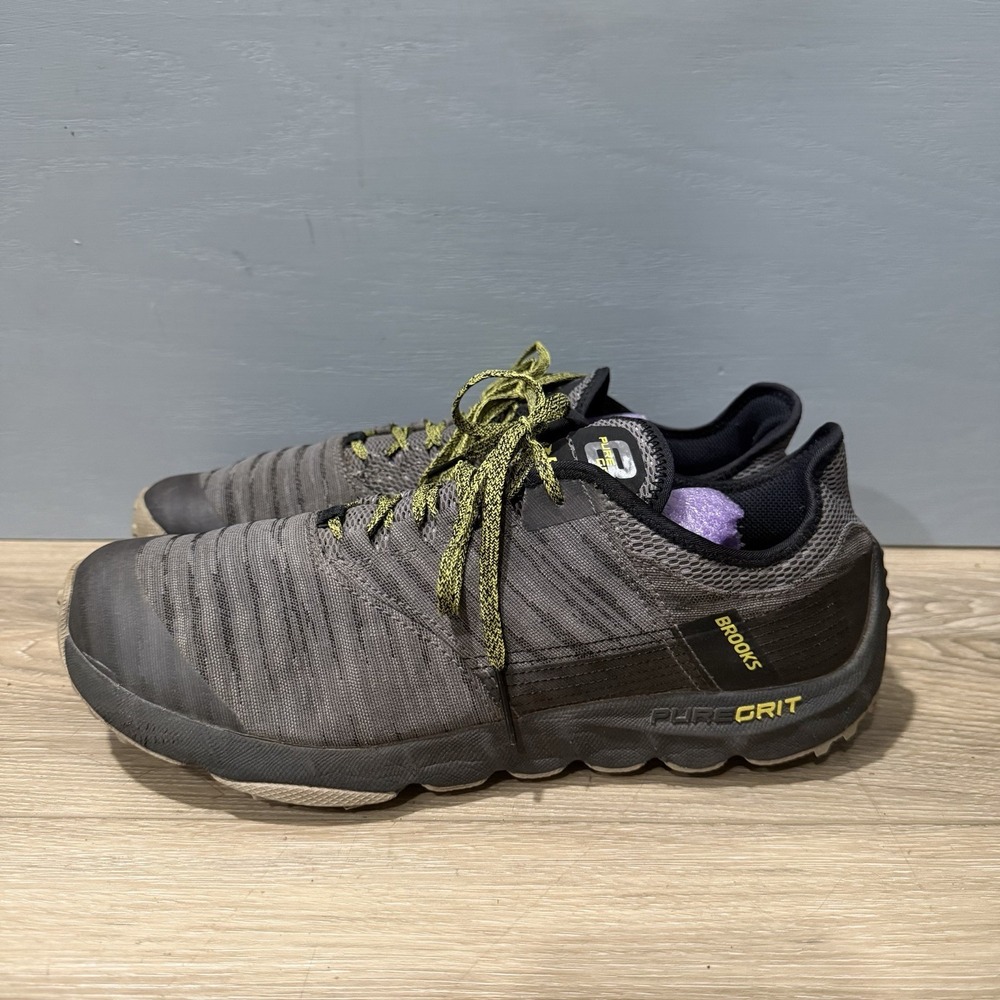 Brooks Puregrit 8 Mens Size 10.5 Trail Running Shoes Gray 1103131D076